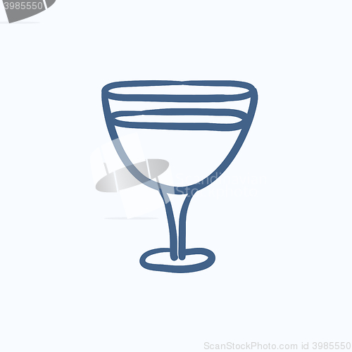 Image of Glass of wine sketch icon.