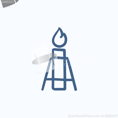 Image of Gas flare sketch icon.