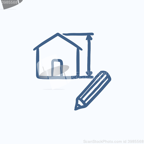 Image of House design sketch icon.