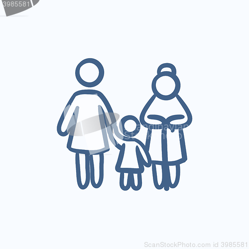 Image of Family sketch icon.