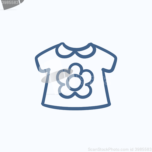 Image of Baby loose jacket sketch icon.