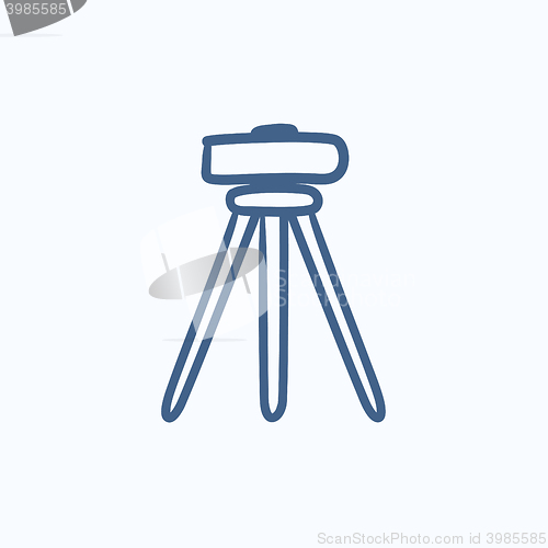 Image of Theodolite on tripod sketch icon.