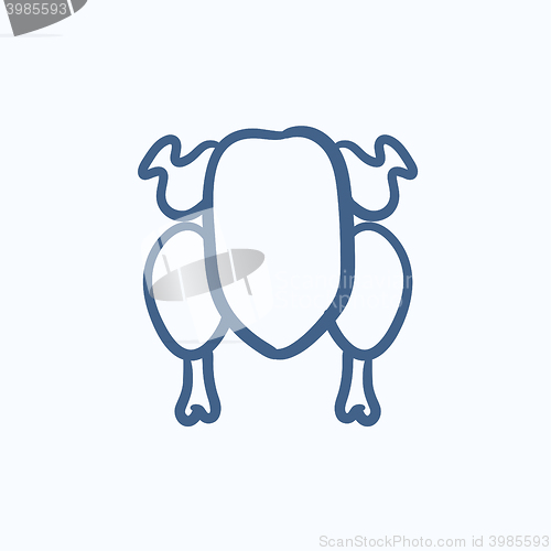 Image of Raw chicken sketch icon.