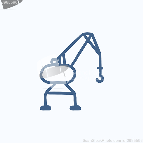 Image of Harbor crane sketch icon.