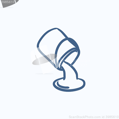 Image of Paint pouring from bucket sketch icon.