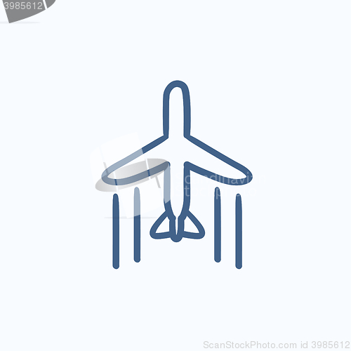 Image of Cargo plane sketch icon.