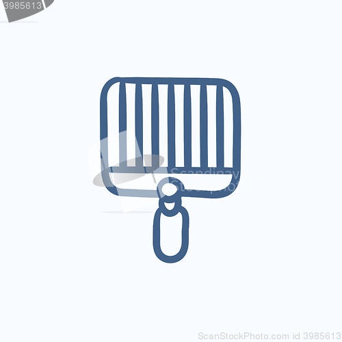 Image of Empty barbecue grill grate sketch icon.