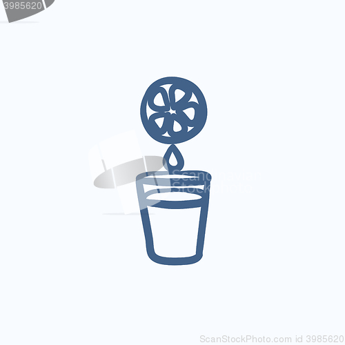 Image of Glass of juice sketch icon.