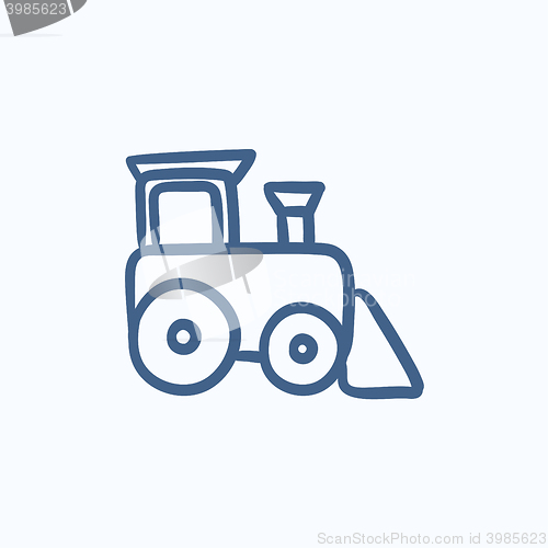 Image of Toy train sketch icon.