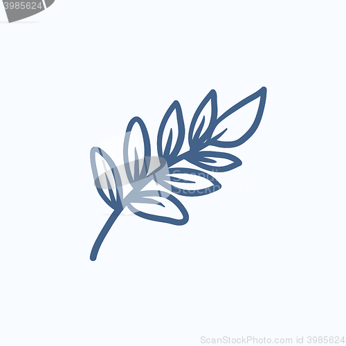Image of Palm branch sketch icon.