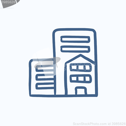 Image of Residential buildings sketch icon.