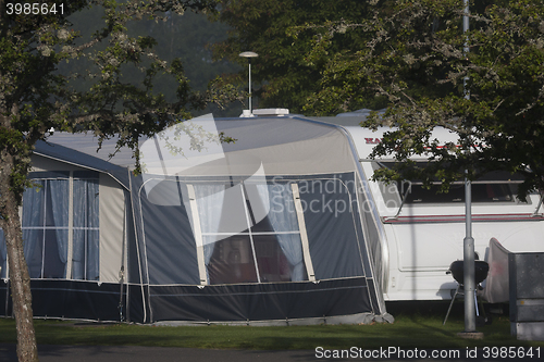 Image of caravan with awning