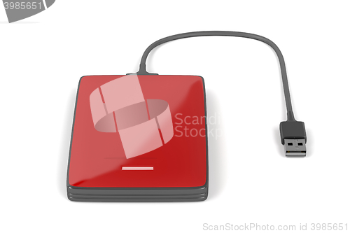 Image of Red external hard drive