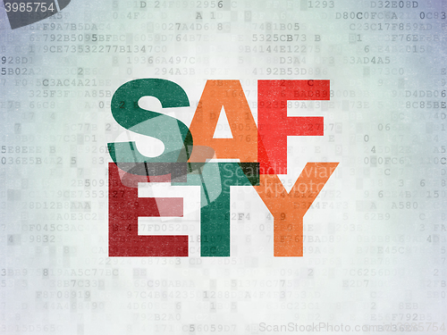 Image of Safety concept: Safety on Digital Data Paper background