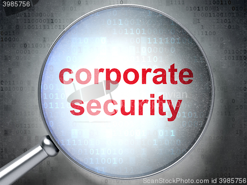 Image of Safety concept: Corporate Security with optical glass