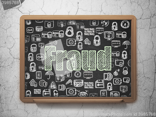 Image of Privacy concept: Fraud on School board background