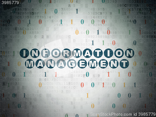 Image of Information concept: Information Management on Digital Data Paper background