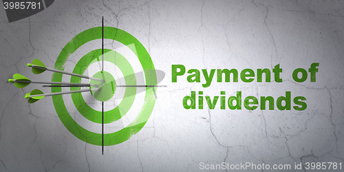 Image of Banking concept: target and Payment Of Dividends on wall background