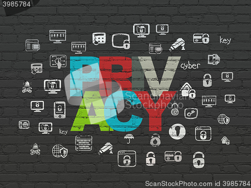 Image of Privacy concept: Privacy on wall background