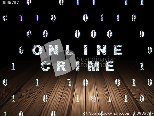 Image of Privacy concept: Online Crime in grunge dark room