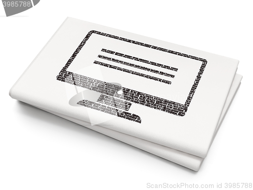 Image of Programming concept: Monitor on Blank Newspaper background