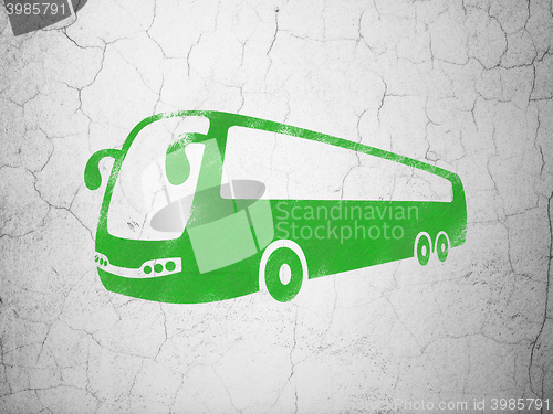 Image of Vacation concept: Bus on wall background