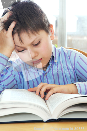 Image of School boy studying