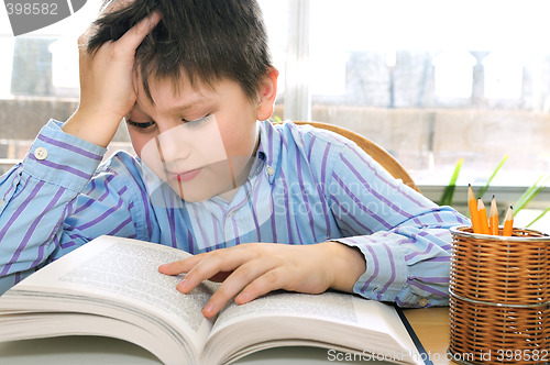 Image of School boy studying