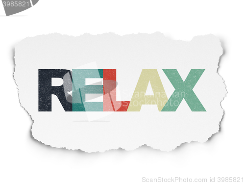 Image of Tourism concept: Relax on Torn Paper background