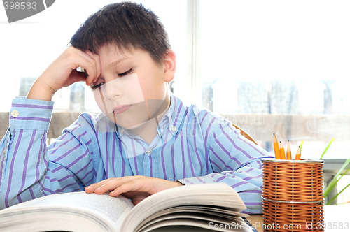 Image of School boy studying