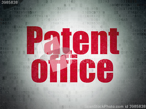 Image of Law concept: Patent Office on Digital Data Paper background