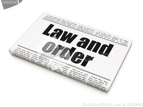 Image of Law concept: newspaper headline Law And Order
