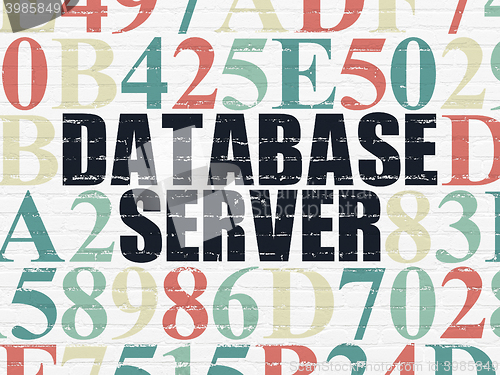 Image of Database concept: Database Server on wall background