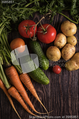 Image of freshly grown raw vegetables