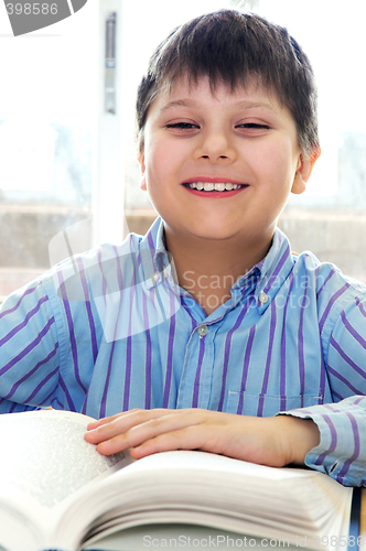 Image of School boy studying