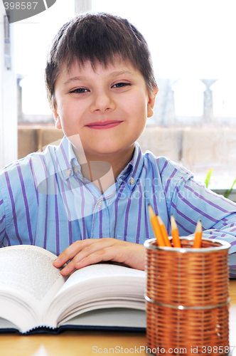 Image of School boy studying