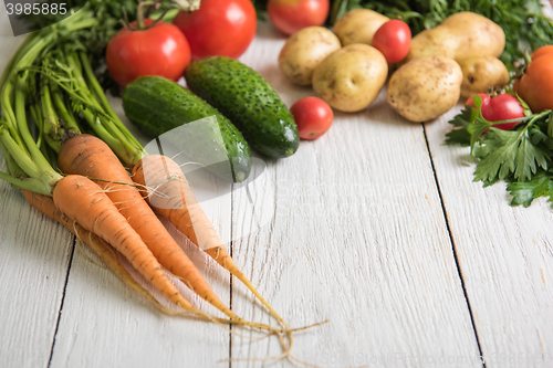 Image of freshly grown raw vegetables