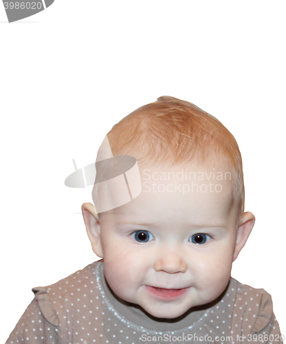 Image of little baby smiling and isolated