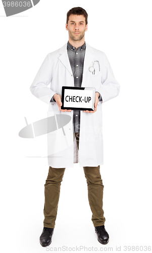 Image of Doctor holding tablet - Check-up