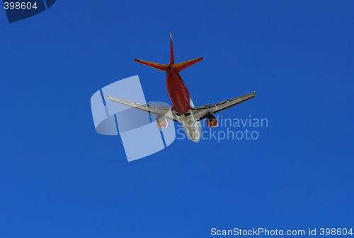 Image of Red jet liner