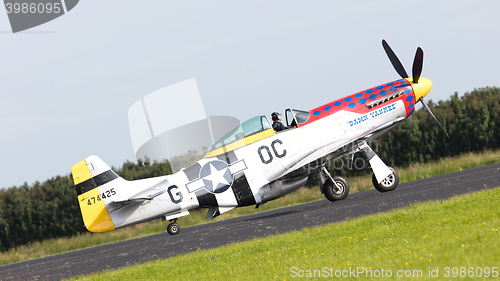 Image of LEEUWARDEN, THE NETHERLANDS - JUNE 10: P51 Mustang displaying at