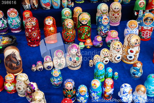 Image of Display of Russian Stacking Dolls