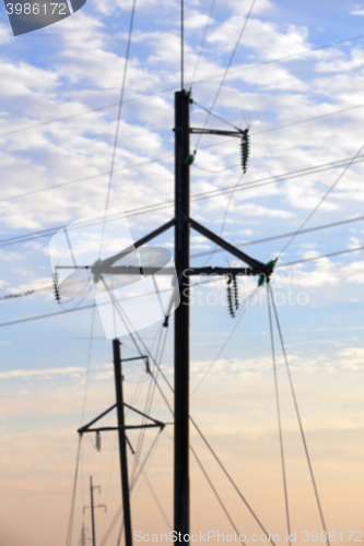 Image of High-voltage power poles