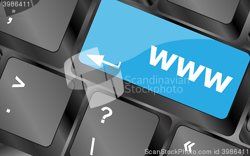 Image of www concept with key on computer keyboard. Keyboard keys icon button vector