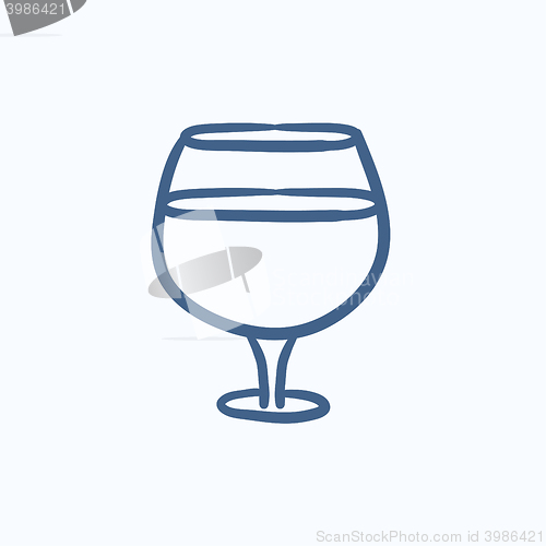 Image of Glass of wine sketch icon.