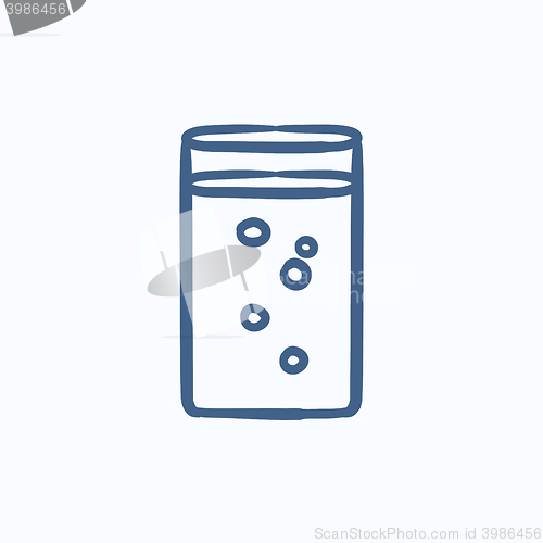 Image of Glass of water sketch icon.