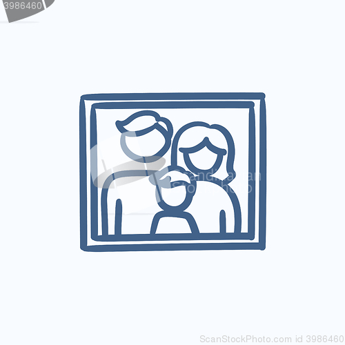 Image of Family photo sketch icon.