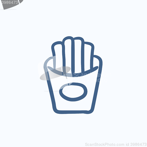 Image of French fries sketch icon.