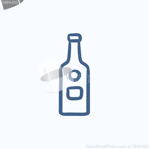 Image of Glass bottle sketch icon.