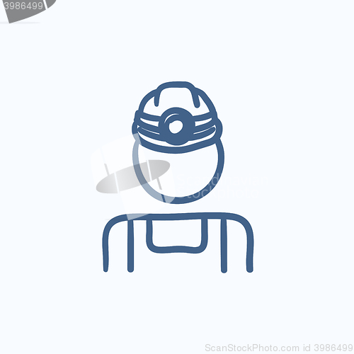 Image of Coal miner sketch icon.